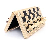 chess set Magnetic Wooden Chess Sets Foldable Chess Board Travel Chess Sets with Storage Slots for Beginer Adults travel board(34 * 34cm)