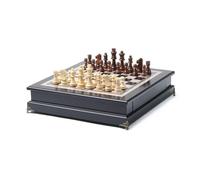 chess set Portable Chess Board Sets with 2 Built-in Storage Drawers Classic Wooden Games with for Kids and Adults travel board