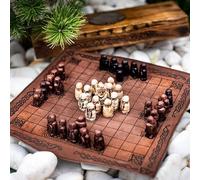 Chess Set with Resin Pieces Two-Player Chess Board with Leather Board Portable Travel with Wood Storage Box Strategy Games Learning Toys for Kids Adults Travel Games Party Supplies, Set