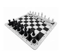 Chess Set with Wooden Pieces, 35x35 Cm Size (Red and White)