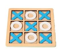 chess set Wooden Board Tic Tac Toe Game XO Table Toy Classical Family Children Puzzle Game Educational Toys travel board(Blu)