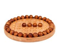 chess set Wooden Solitaire Board Game Handcrafted Round Peg Puzzle with Marbles Strategy Game for Adults Kids Gift & Decor travel board