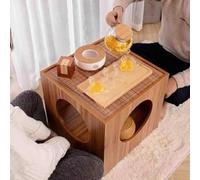 Chess Table, Wooden Game Table, 2 In 1 Reversible Chess And Go Board Coffee Table With Built In Storage Compact Square Design For Living Room And Home Decor