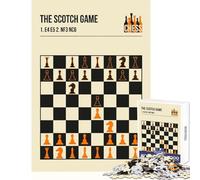 Chess The Scotch Game Jigsaw Puzzles 1000 Piece for Adults Enhance Focus for Better Performance Quiet Soothing Playtime Fun (38x26cm)