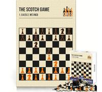 Chess The Scotch Game Jigsaw Puzzles for Adults1000 Piece Mental Exercise Peaceful Fun Snug Lock Great Gift (38x26cm)