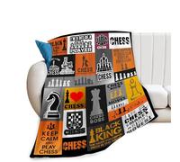 Chess Throw Blanket - Soft, Cozy, Super Plush, Warm, Lightweight Fleece Flannel Gift Blankets for Kids, Adults - 50"X40"