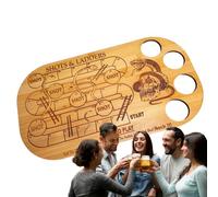 Chess with Wine Cup, Wine Cup Game - Wooden Wine Board Game S Base with Drink Cup - Flying Chess Table Bar Playset for Bar Hotel Party Supplies