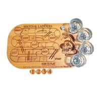 Chess With Wine - Wooden Drinking Board Base, Alcohol Chess Layout, Wooden Game | Strategic Table Set, Interactive Social Recreation, Meeting