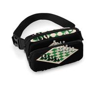 Chess1 Board White and Green Novelty Waist Packs Lightweight Phone Crossbody Bag Running Hiking Cycling