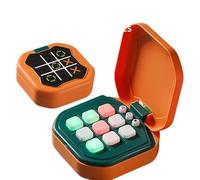 chessboard Handheld Digital Tic Tac Toe Bolt Game with Silent Mode Tic Tac Toe Games Portable Learing Toy for Kids Adults set(Orange)