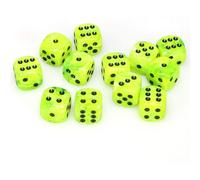 Chessex 16mm d6 Dice Block: Vortex Bright Green/black - Board Game