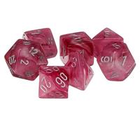 Chessex 27524 Dice-Ghostly Glow 7Pc Pink/Silver Set