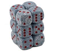 Chessex Dice d6 Sets: Air Speckled - 16mm Six Sided Die (12) Block of Dice