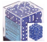 Chessex Dice D6 Sets: Opaque Blue with White - 12Mm Six Sided Die (36)