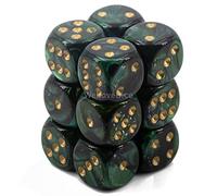 Chessex Dice DND Dice Set-Chessex D&D Dice-16mm Borealis Scarab Jade and Gold Plastic Polyhedral Dice Set-Dungeons and Dragons Dice Includes 12 Dice - D6, Various (CHX27615)