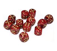 Chessex DND Dice Set D&D Dice-16mm Vortex Burgundy and Gold Plastic (US IMPORT)