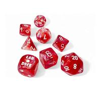 Chessex - Lab Dice 9 - Borealis Polyhedral 7 Dice Set - Luminary Passion/White