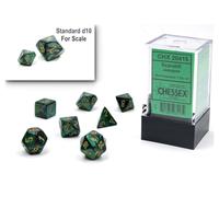 Chessex - Mini Scarab Polyhedral 7 Die Set - Jade & Gold 7-Die Set