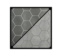 Chessex Play Mat - Mat: 1” Hex 2 Sided Black/Grey Battle mat Two Colour Playmat - Smooth & Tough - Compatible with Tabletop RPGs - Accessories for Game Night