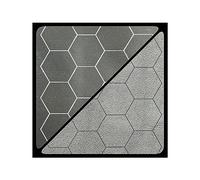 Chessex Play Mat - Mat: 1” Hex 2 Sided Black/Grey Battle mat Two Colour Playmat - Smooth & Tough - Compatible with Tabletop RPGs - Accessories for Game Night