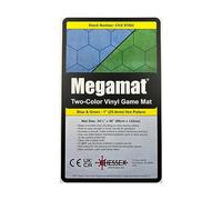 Chessex Play Mat - Mat: 1” Hex 2 Sided Blue/Green Megamat (Two Color Mat) - Smooth & Tough - Compatible with Tabletop RPGs - Accessories for Game Night