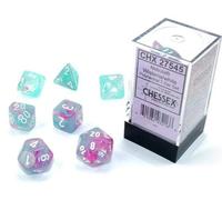 Chessex Polyhedral Dice Set: Nebula Luminary - Wisteria w/White (7)