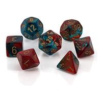 Chessex Says: CHX26462 Gemini Dice Set: Red-Teal/gold (7)