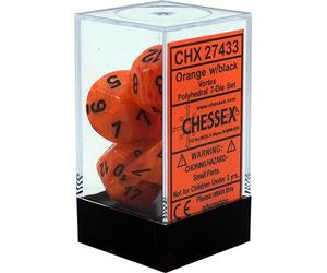 Chessex Says: CHX27433 Set Nuts Vortex: Orange/black (7)