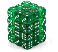 Chessex Says: D6 CHX23805 12mm Translucent Green/White (36)