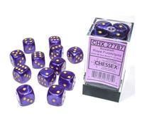 Chessex - Vortex 12mm D6 Dice Block - Purple w/Gold - Brand New