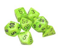 Chessex - Vortex Polyhedral 7 Dice Set - Bright Green with Black