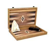 Chessgammon Manopoulos Backgammon Set Walnut 23 Inch Storage Racks Included