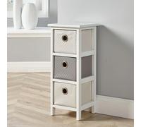 Chest 3 Drawers Wooden Hallway Storage Home Organiser Fully Assembled Home Source White One Size
