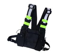 Chest Bag, 23.5/19.5/4.3 Centimeters Outdoor Front Chest Pack with Extra Storage, Green/Black Waterproof Sports Pouch for Running, Cycling and Climbing
