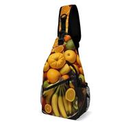 Chest Bag A Lot of Fruit Sling Bag for Men Crossbody Bag Fanny Packs for Women Sling Backpack for Travel, white, 8x4x15 Inches