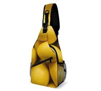 Chest Bag A Pile of Little Lemon Sling Bag for Men Crossbody Bag Fanny Packs for Women Sling Backpack for Travel, white, 8x4x15 Inches