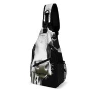 Chest Bag Animal Funny Cow Head Sling Bag for Men Crossbody Bag Fanny Packs for Women Sling Backpack for Travel, white, 8x4x15 Inches
