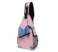 Chest Bag Butterflies And Stars Sling Bag for Men Crossbody Bag Fanny Packs for Women Sling Backpack for Travel, white, 8x4x15 Inches