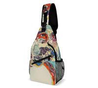 Chest Bag Colorful Dog Painting Sling Bag for Men Crossbody Bag Fanny Packs for Women Sling Backpack for Travel, white, 8x4x15 Inches