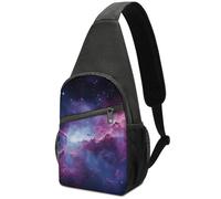 Chest Bag Fanny Pack Purple&Blue Galaxy Printed Cross Body Bag Waist Packs Sling Bag for Women Men