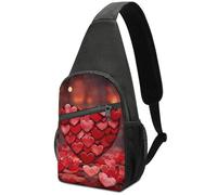 Chest Bag Fanny Pack Red Hearts Love Printed Cross Body Bag Waist Packs Sling Bag for Women Men