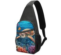 Chest Bag Fanny Pack Sea Turtle Tropical Fish Starfish Printed Cross Body Bag Waist Packs Sling Bag for Women Men
