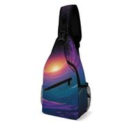 Chest Bag Hand Drawn Cloud Sling Bag for Men Crossbody Bag Fanny Packs for Women Sling Backpack for Travel, white, 8x4x15 Inches