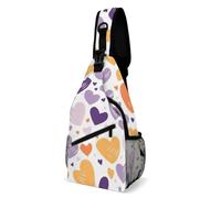 Chest Bag Have A Lot of Heart Sling Bag for Men Crossbody Bag Fanny Packs for Women Sling Backpack for Travel, white, 8x4x15 Inches