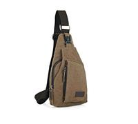 Chest Bag Men Shoulder Bags Canvas Waist Packs Sling Bag Crossbody Outdoor Sport Chest Messenger Bag Male Small Travel(Khaki)