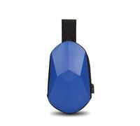 Chest Bag Men Three-Dimensional Hard Shell Waterproof Riding Couple USB Charging Messenger Sling Shoulder Bags(Blue)
