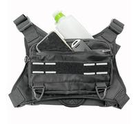 Chest Bag Multi-Pocket Running Vest Waterproof Zipper Closure Chest Pack with 2 Hooks Adjustable Breathable for Men Women