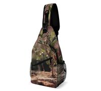 Chest Bag Plants Among Red Bricks Sling Bag for Men Crossbody Bag Fanny Packs for Women Sling Backpack for Travel, white, 8x4x15 Inches
