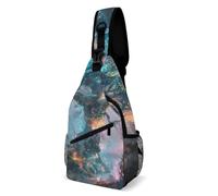 Chest Bag Trees And Glowing Plants Sling Bag for Men Crossbody Bag Fanny Packs for Women Sling Backpack for Travel, white, 8x4x15 Inches