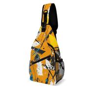 Chest Bag Urban Graffiti Style Sling Bag for Men Crossbody Bag Fanny Packs for Women Sling Backpack for Travel, white, 8x4x15 Inches